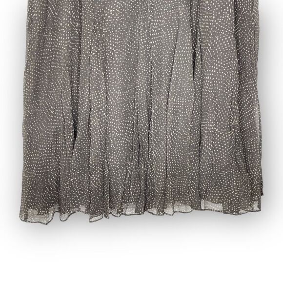 Charter Club Brown Beige Silk Flared Pleated Lined Midi Skirt Women’s Size 14 - Picture 6 of 11